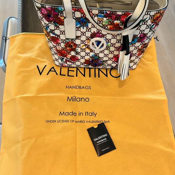 VALENTINO MARIO VALENTINO Prince Floral Monogram Leather Tote - Picture 10 of 10